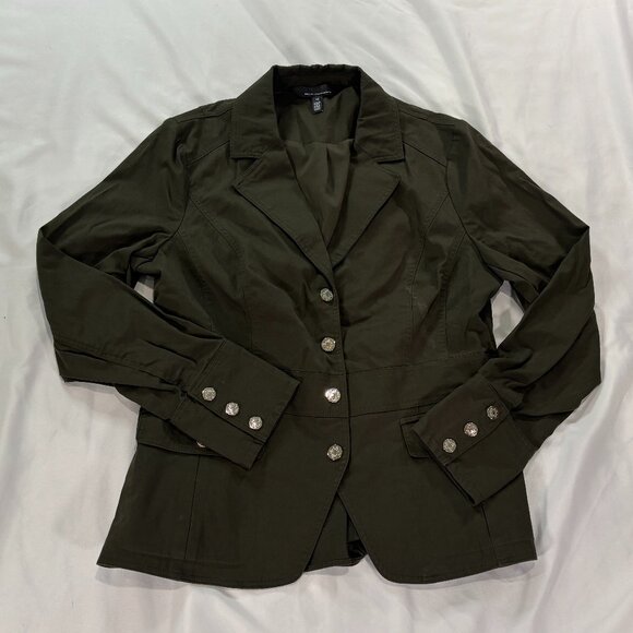 White House Black Market Olive Green Jacket  Size 12                       Lot J - Picture 3 of 8